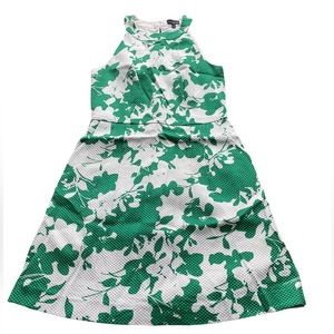 The Limited Fit and Flare Dress Size 4 Green and White Floral Sleeveless
